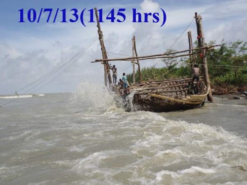 The schooner boat on the beach during its salvation by the Bangladesh Army engineers in 2013.