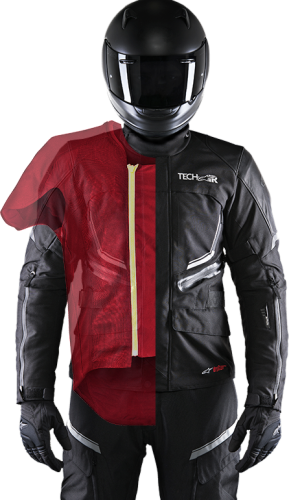 The system is designed to improve a rider's torso protection in a crash. (Alpinestars)