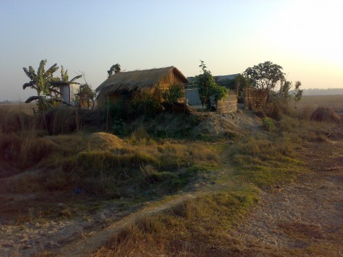 A hut in the Ghughumari char 