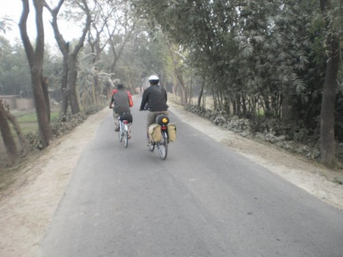 Biking through the winding rural roads of the north of the country