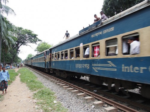 An intercity train similar to the one travelling between Dhaka and Chittagong