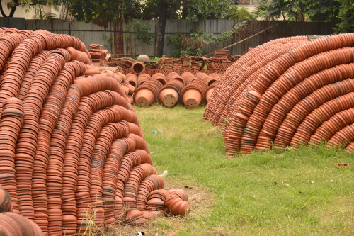 Thousands of earthen halim pots stockpiled to be used in iftar markets all over the city