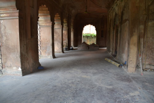 The arches and the corridors of the mausoleum complex of Bibi Marium, which have been meticulously restored.