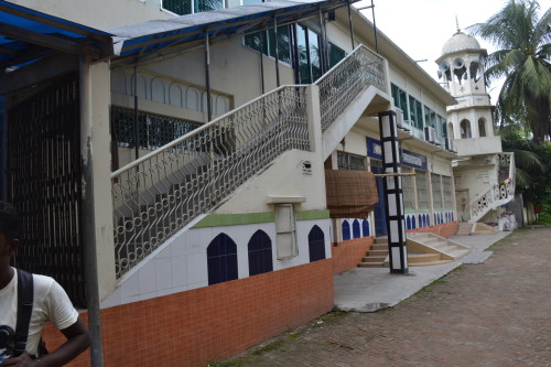 The two storey concrete mosque built on the exact location of the historically significant Bibi Marium mosque.