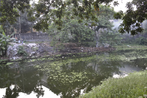 Individuals can be seen dumping their waste on the banks of Dhanmondi Lake, adding rubbish to this neglected side.