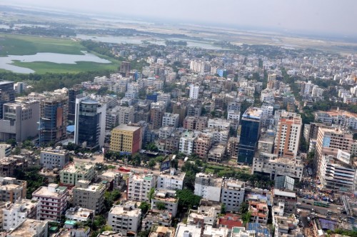 Birds-eye view of Dhaka city