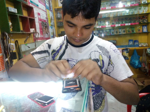 Yasin at his workplace